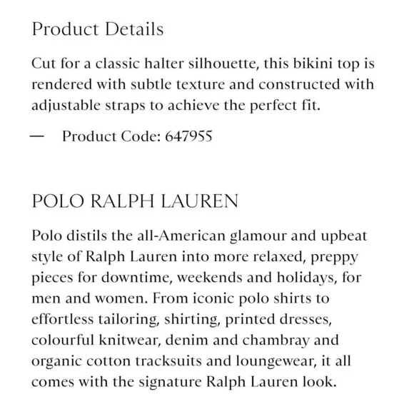 POLO RALPH LAUREN New SET Swimsuit M Bikini Top Bottle Green Subtle Textured